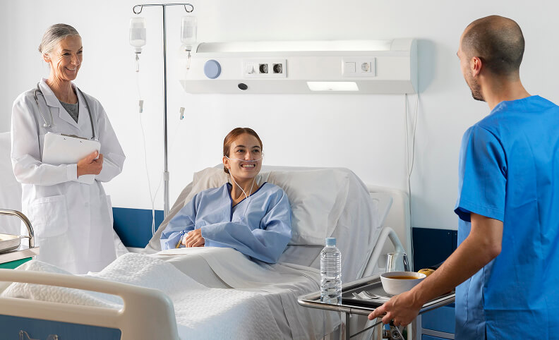 Doctor with patient